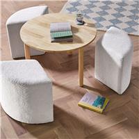 Habitat Harriet Coffee Table and Pouffes - Natural