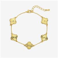 Jon Richard Diamond Cut Clover Bracelet