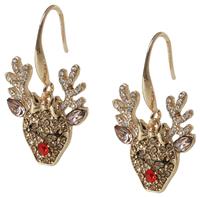 Liars & Lovers Gold Tone Reindeer Drop Earrings