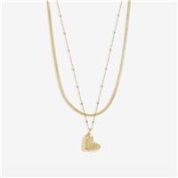 Jon Richard Yellow Gold Double Heart Pendant Necklace