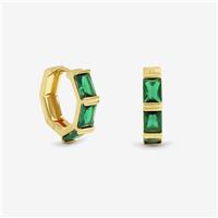 Jon Richard Gold Plated and Emerlald Stone Hoop Earrings