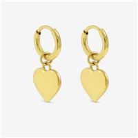 Jon Richard Gold Plated Heart Charm Hoop Earrings