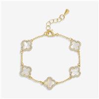Jon Richard Gold Mother of Pearl Clover Bracelet