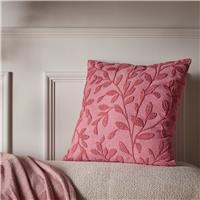 Argos Home Leaves Embroidery Cushion Pink - 50x50cm