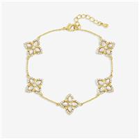 Jon Richard Mother of Pearl Clover Bracelet