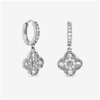 Jon Richard Plated and Pave Clover Earrings
