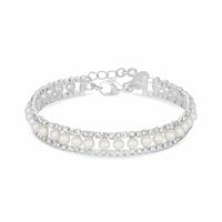 Jon Richard Pearl and Crystal Bracelet