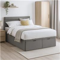 Millbrook Beds Double Fabric End Lift Ottoman Bed - Grey