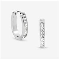 Jon Richard Silver Crystal Hoop Earrings