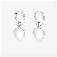 Jon Richard Silver Plated Heart Charm Hoop Earrings