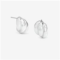 Jon Richard Silver Plated Mini Ribbed Stud Earrings