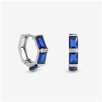 Jon Richard Silver Plated Sapphire Hoop Earrings