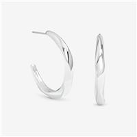 Jon Richard Silver Polished Twist Hoop Earrings