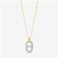 Jon Richard Yellow Two Tone Pave Link Pendant Necklace