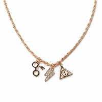 Custard London Gold Tone Harry Potter Charm Necklace