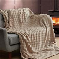 Silentnight Snugsie Bubble Fleece Giant Blanket - Natural