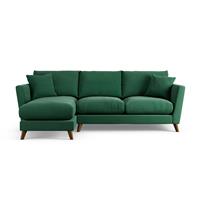 Habitat Lomond Left Hand Corner Sofa - Green - Dark Leg