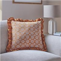 Argos Home Broderie Anglaise Frill Cushion Mustard - 43x43cm