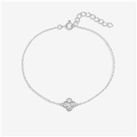 Simply Silver Sterling Silver Cubic Zirconia Clover Bracelet
