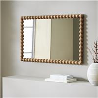 Habitat Bobbin Stained Wooden Wall Mirror - 90x56cm