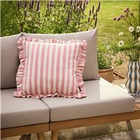 Argos Home Pink Striped Outdoor Cushion with Frill