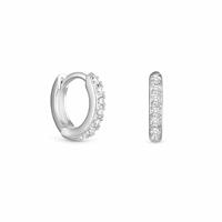 Simply Silver 925 CZ Mini Hoop Earrings