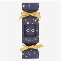 Simply Silver Cubic Zirconia Open Clover Earrings