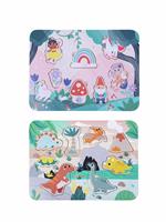 Chad Valley Wooden Fairy And Dino Theme Tray Puzzle Pack Of2