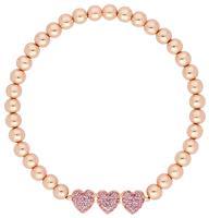 Lipsy Rose Gold Plated Micro Pave Pink Stretch Bracelet