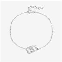 Simply Silver Sterling Silver Crystal Clover Bracelet
