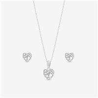 Simply Silver Polished Tree of Love Set