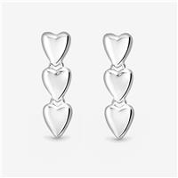 Simply Silver Triple Heart Drop Earrings