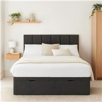 Millbrook Beds Kingsize Fabric Ottoman Bed - Charcoal