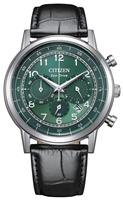 Citizen Men's Green Dial Leather Strap Watch