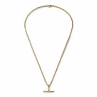 Uncommon Souls Gold Tone T Bar Pendant Necklace