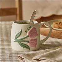 Argos Home Nan Pink Tulip Cream Mug