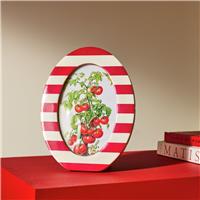"Habitat Striped Oval Red Resin Picture Frame - 4x6"""