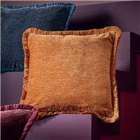 Habitat Fringed Chenille Cushion Orange - 43x43cm