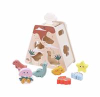 Chad Valley Wooden Dinosaur Theme Shape Sorter Toy