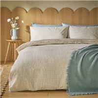Habitat Gingham Seersucker Neutral Bedding Set - Single