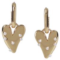 Liars & Lovers Gold Tone eart Pearl Drop Earrings