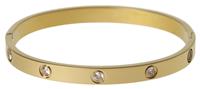 Liars & Lovers Gold Tone Crystal Inset Hinged Bangle