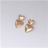 Lipsy Gold Plated Puffed Heart Drop Earrings