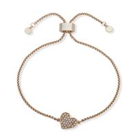 DKNY Gold Plated Pave Heart Slider Bracelet