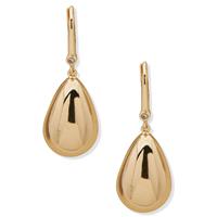 DKNY Gold Tone Puffy Teardrop Earrings