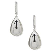 DKNY Silver Tone Puffy Teardrop Earrings
