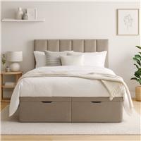 Millbrook Beds Kingsize Fabric Ottoman Bed - Natural