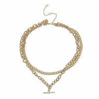 Liars & Lovers Gold Tone T-Bar Multiple Layered Necklace