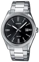 Casio Analogue Black Dial Stainless Steel Bracelet Watch