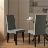 Argos Home Blake Pair of Velvet Dining Chairs - Grey